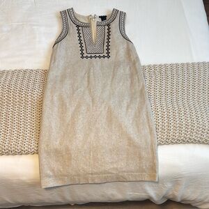 Ann Taylor Cream Dress with Black Detailing